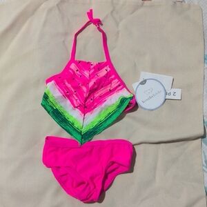 Pink and Green Kids Swim Set